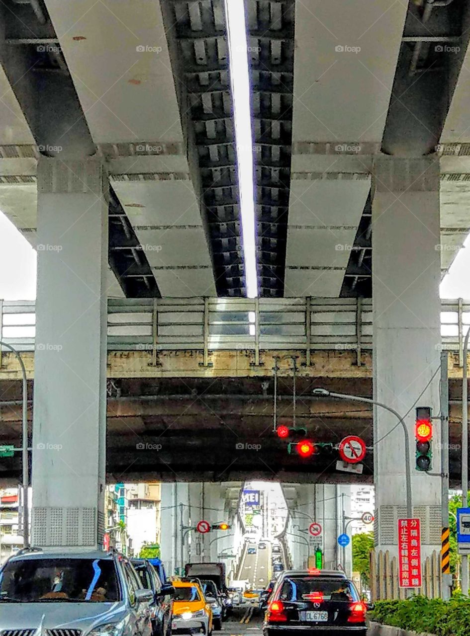 The art of composition: three transportation system in Taipe, Taiwan.