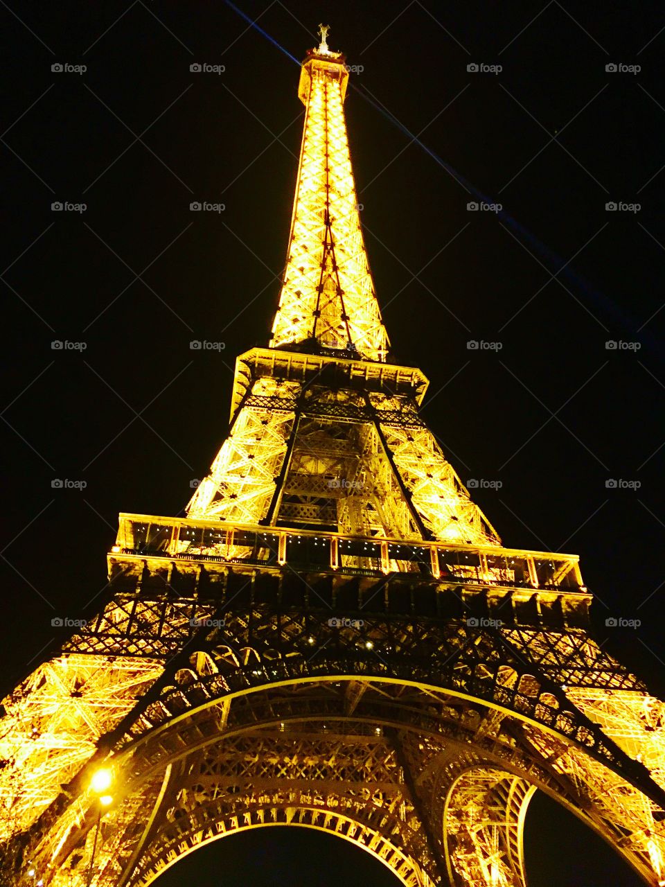 Eiffel Tower past midnight