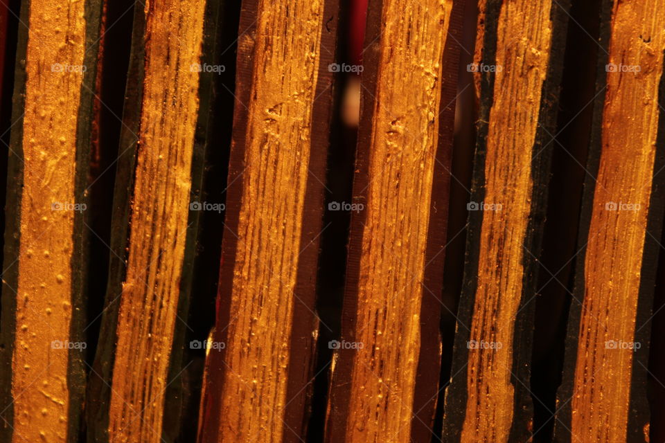 Close-up of wooden railing