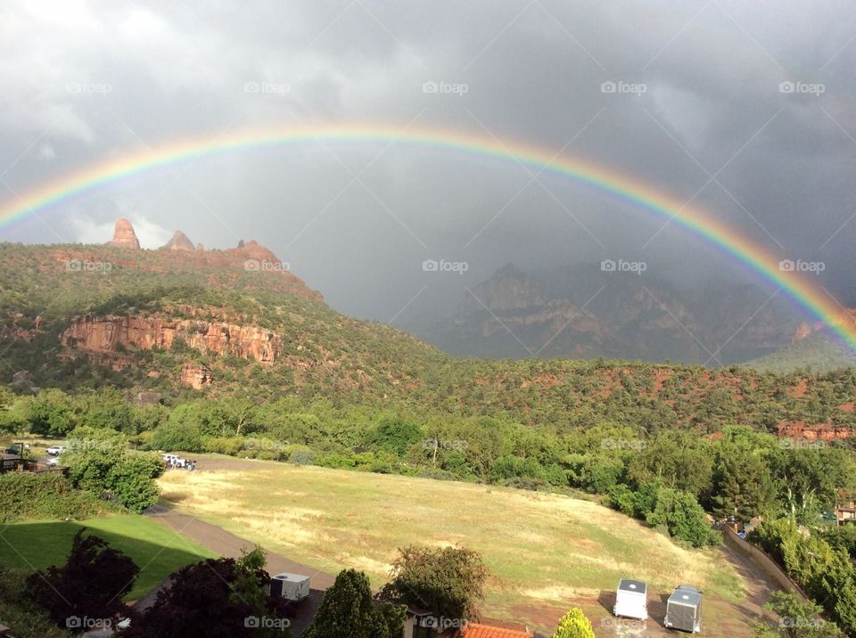 Rainbow and the Red Rocks of Sedona.