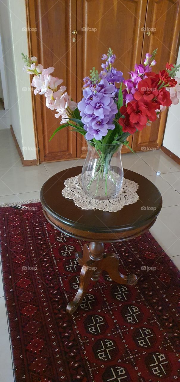 Hallway Flowers ' Display of flowers in the hallway