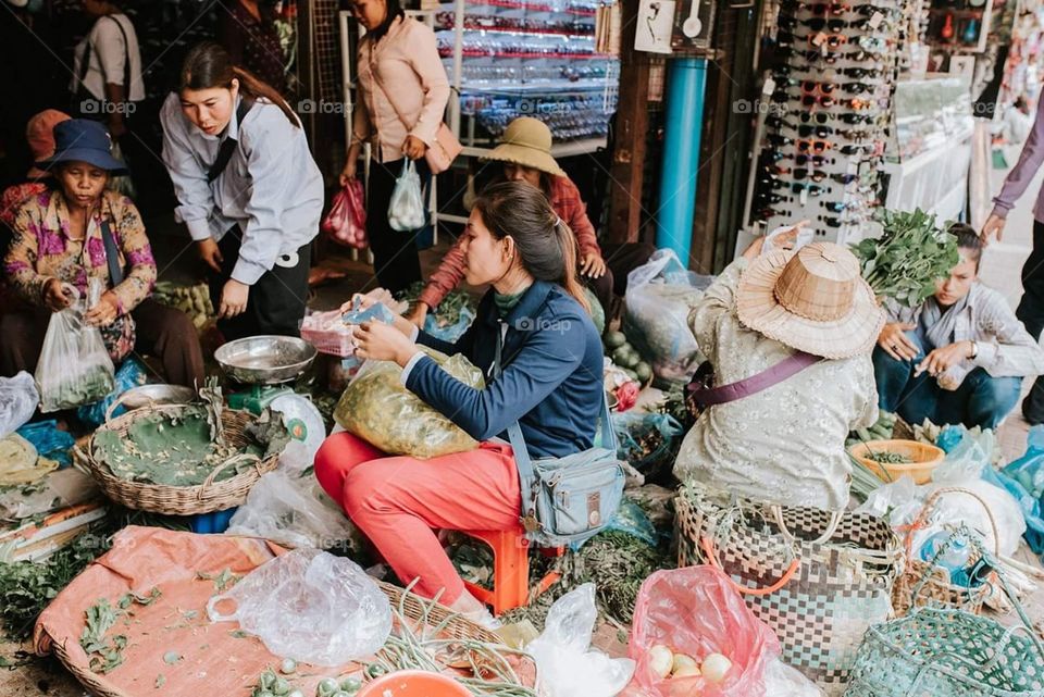 Market, People, Sell, Sale, Shopping