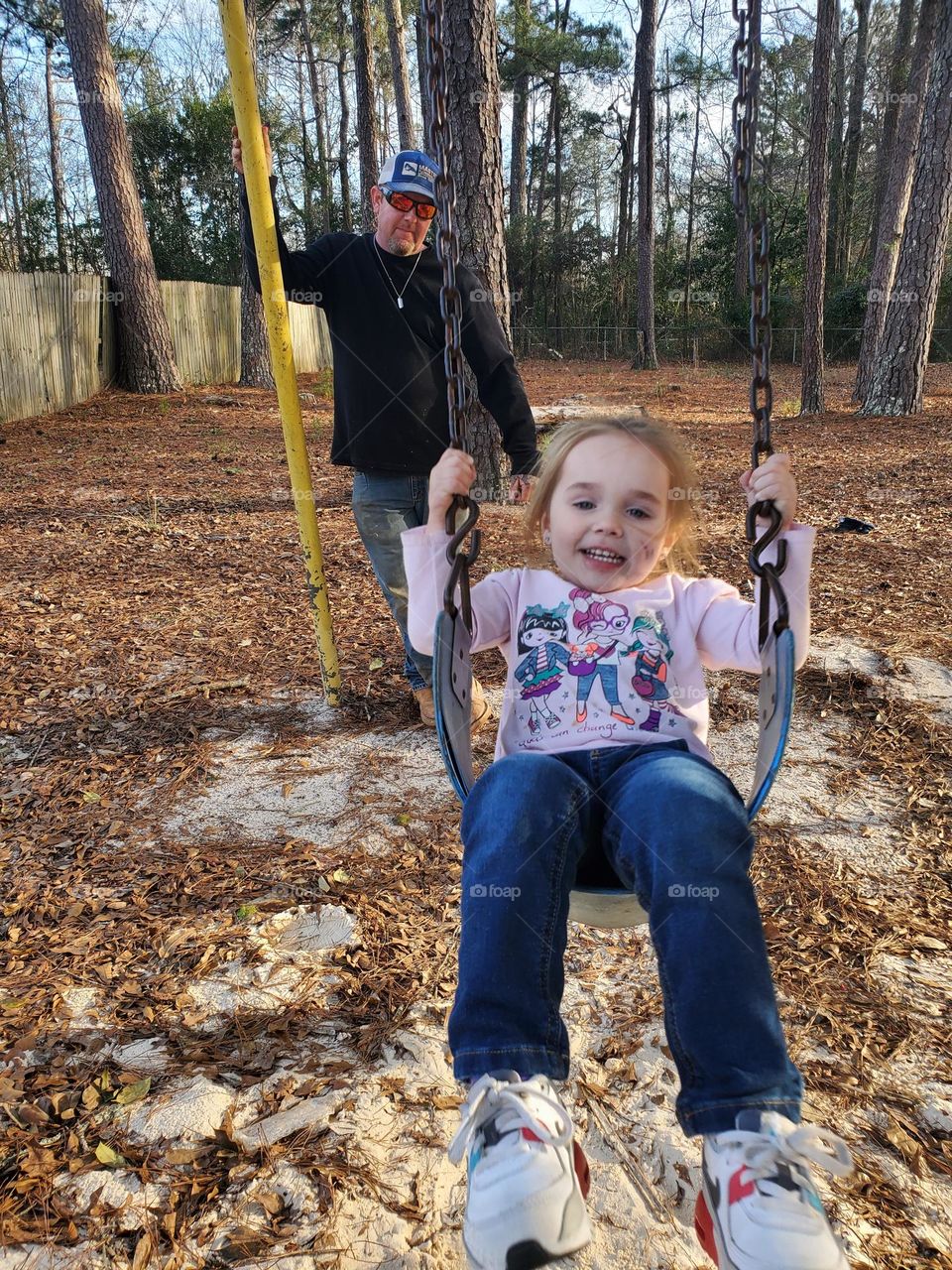 swinging with dad