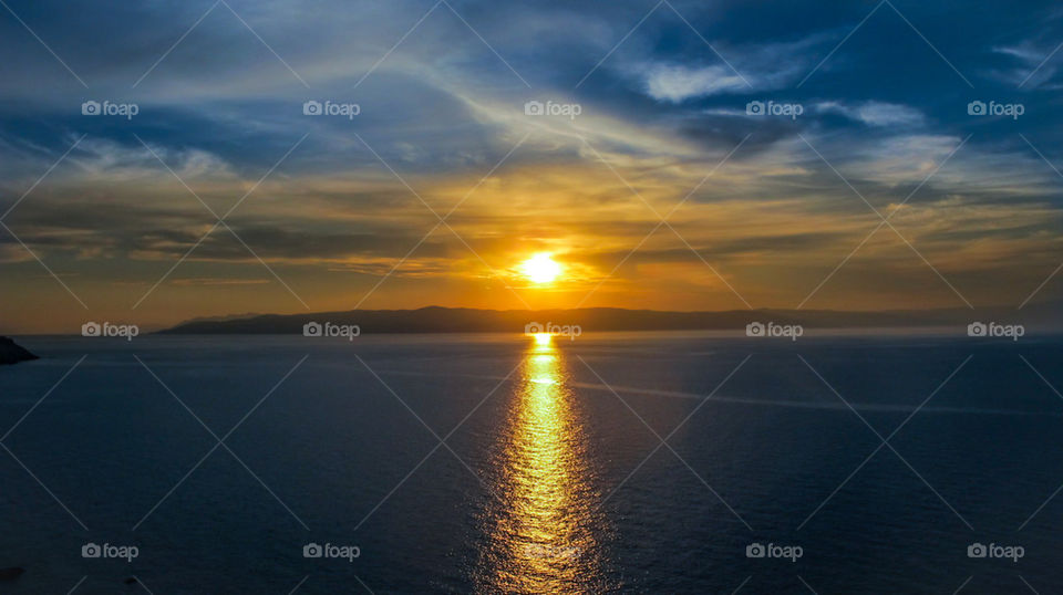 View of sea at sunset