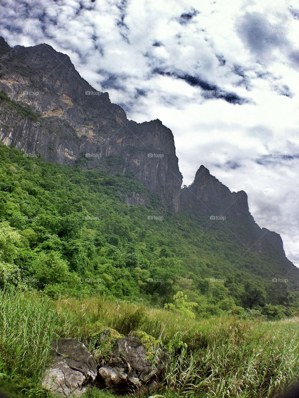 landscape field nature mountain by wacharapol