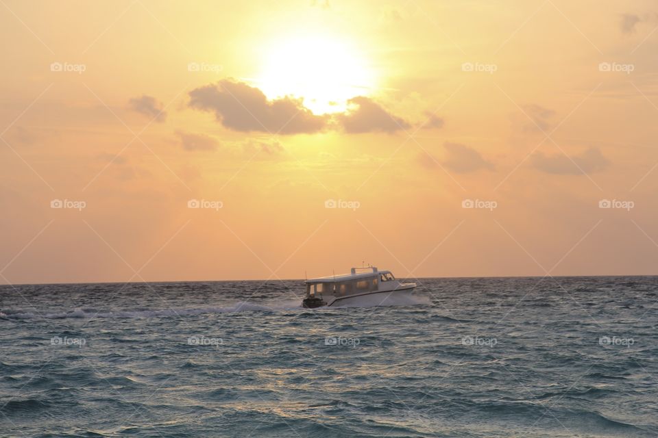 sunset on maldives