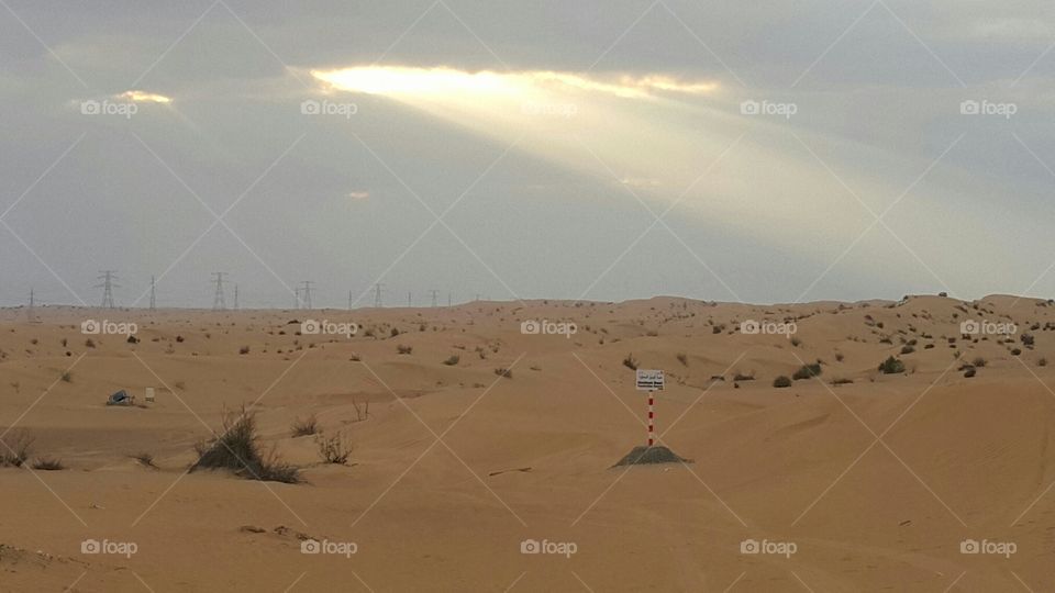 Sunrays at the desert