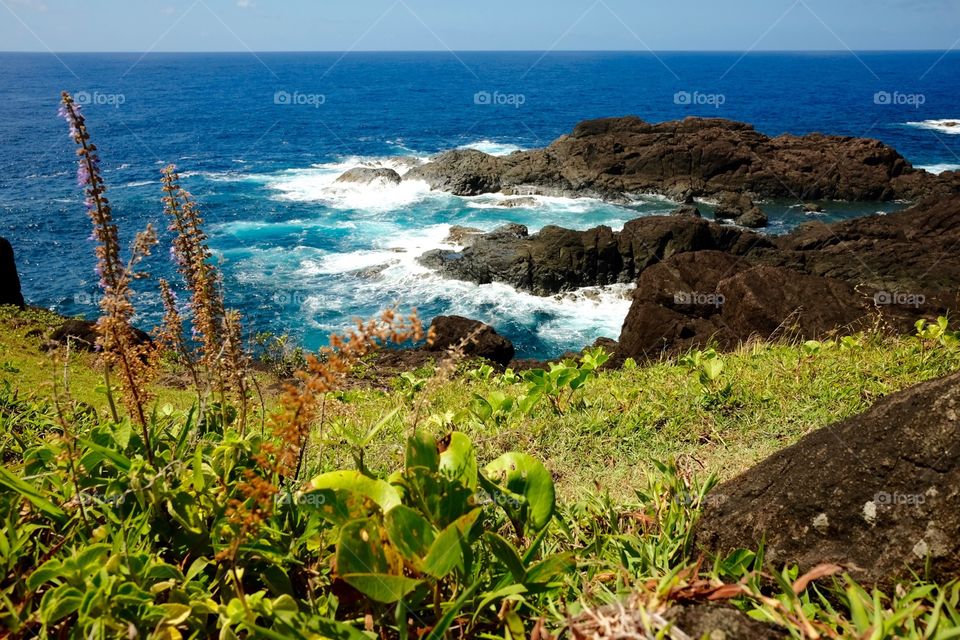 View of blue calm sea