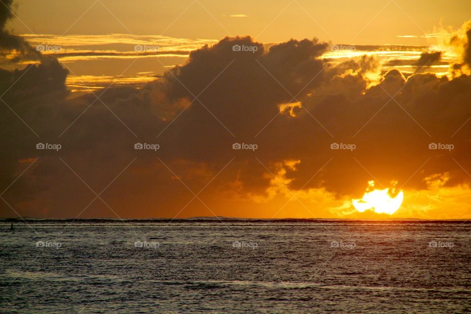 Dawn at samoa. Sun is rising and a new day is starting at samoa gmt + 13 