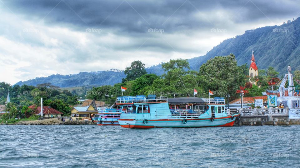 A pier in Samosir, Lake Toba, North Sumatra, Indonesia