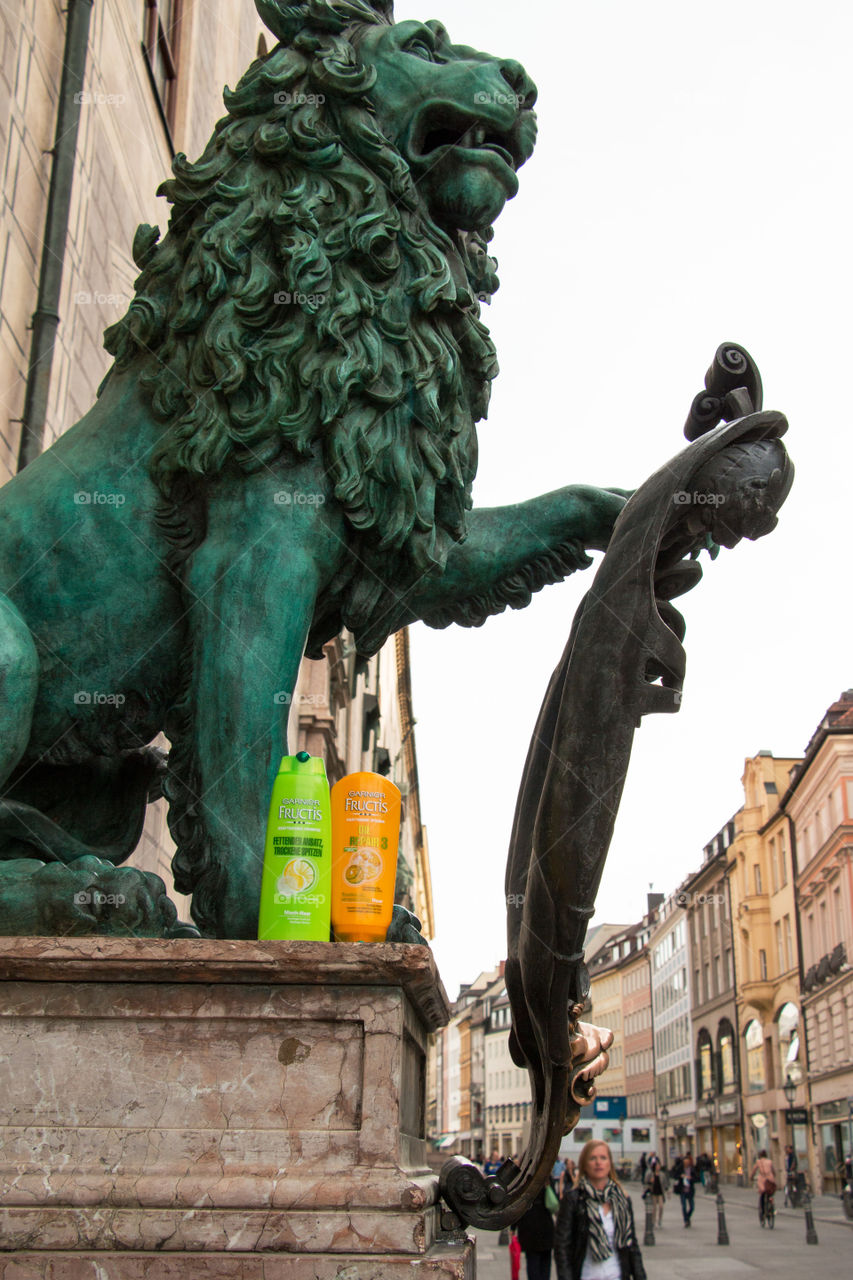 Statue and shampoo