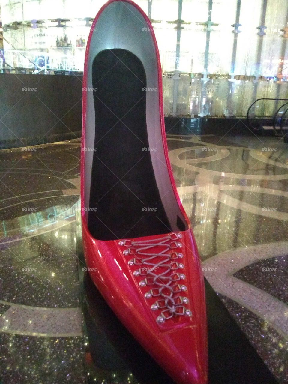 Big high heel shoe inside Cosmopolitan Casino Las Vegas NV