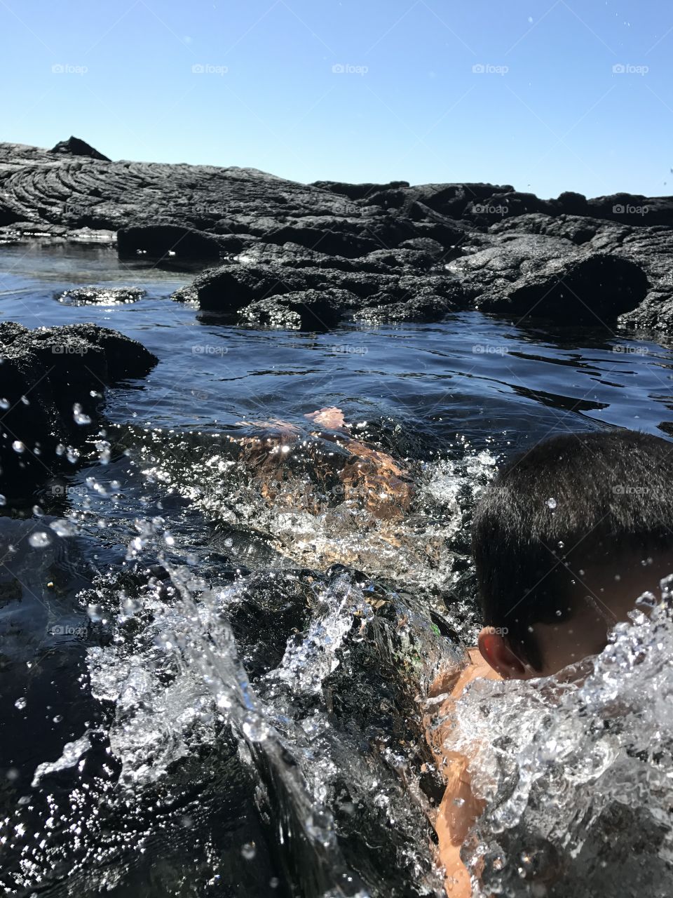 Lava rock tide pool/Swim
