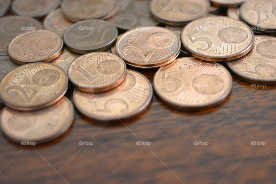 Euro cent coins.