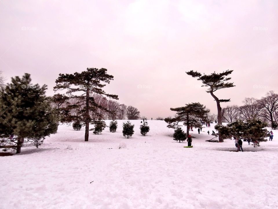 Tourist enjoying in winter