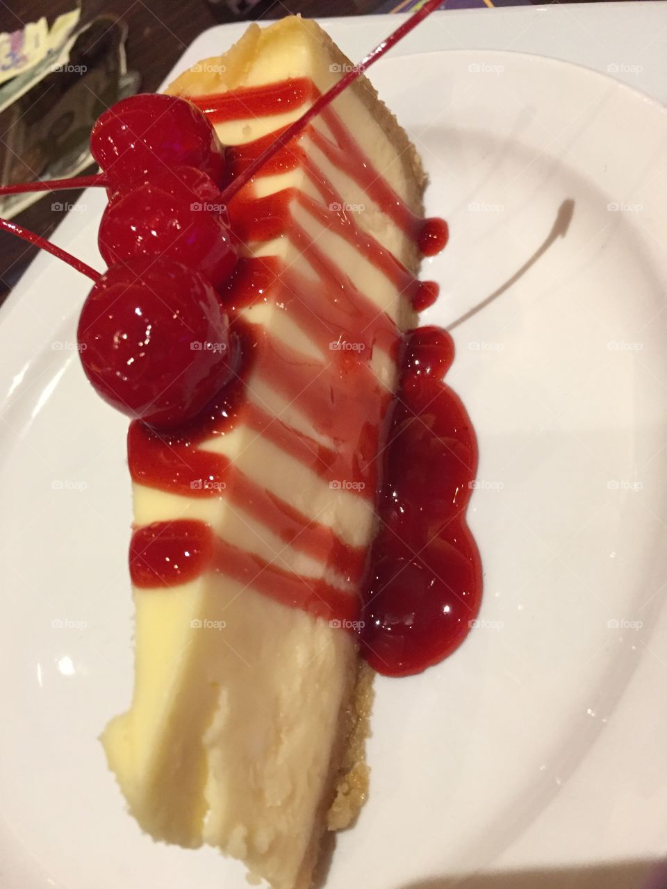 Red Cherries on cheese cake! The Red Story! Red is color of passion. It's the color that is always seen on heart decorations on     Valentine's Day! Red is astonishing, exhilarating, and fills your world through feelings and emotions! 