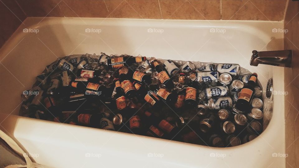 Tub full of beer