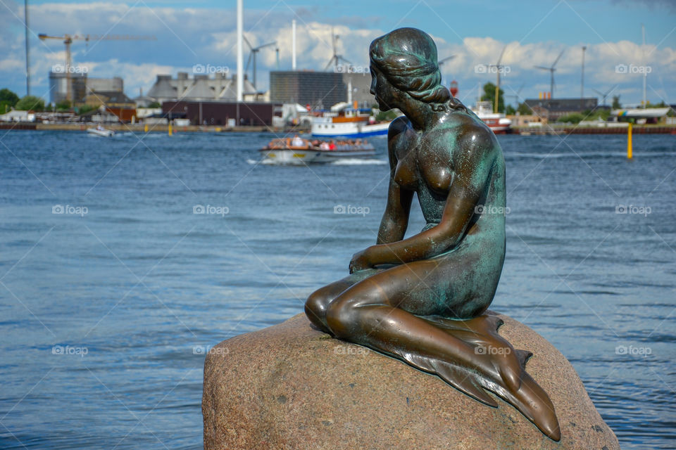 Denmark's biggest attraction Little Mermaid in Copenhagen.