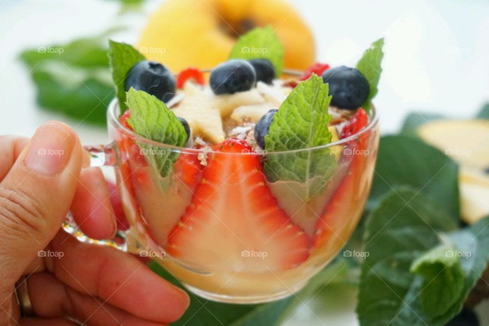 Fruit smoothies in cup