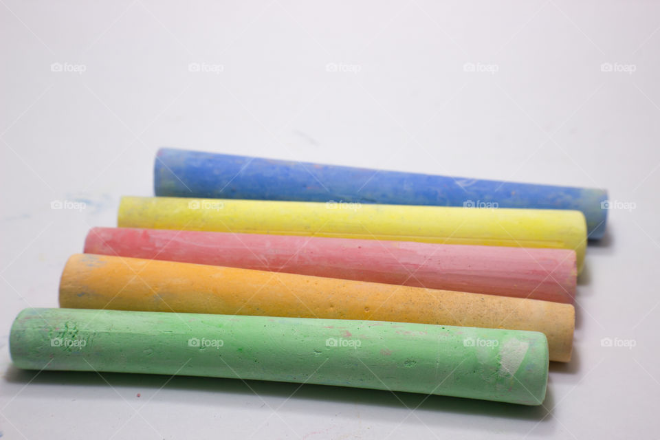 colorful row of chalk
