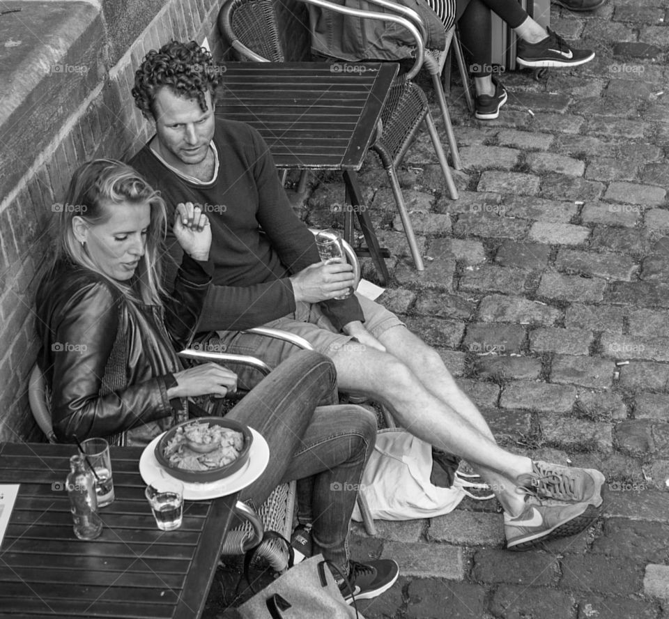 Dutch couple enjoying cafe