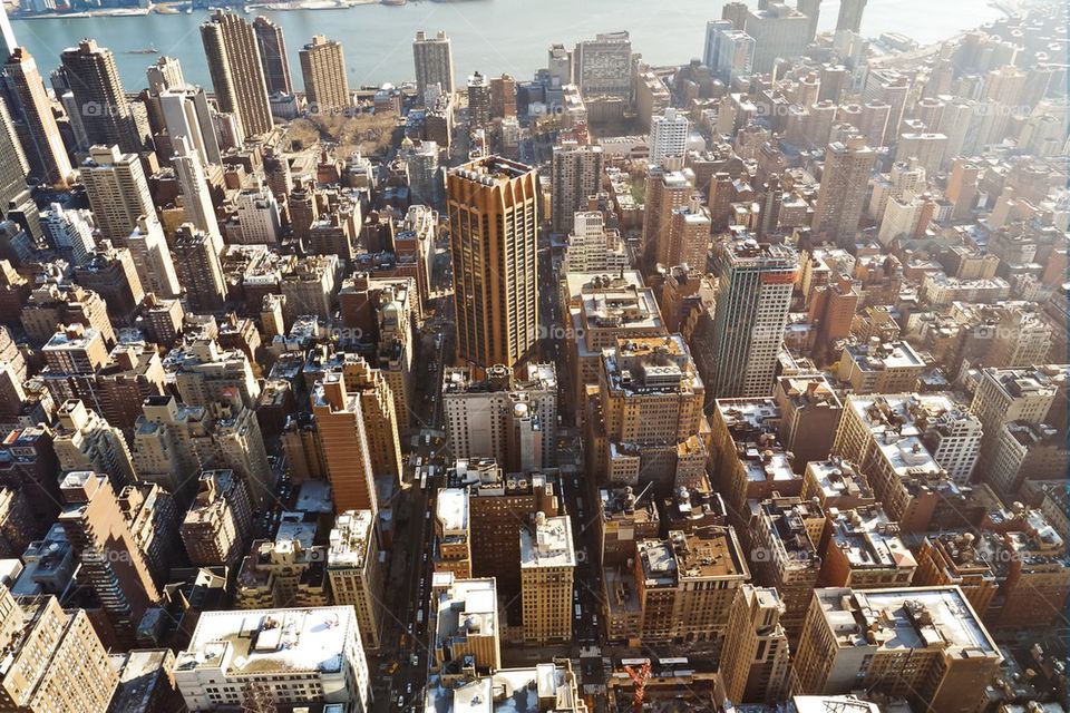 Aerial view of New York City from Empire State Building