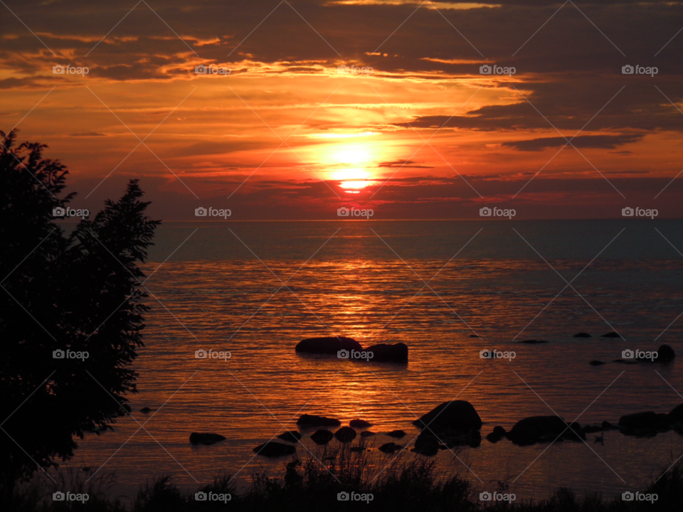 sunset sea gotland solnedgång by MagnusPm