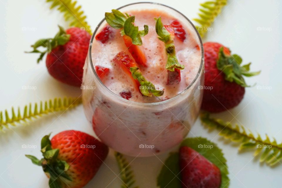 Fresh fruit smoothie  - strawberry smoothie