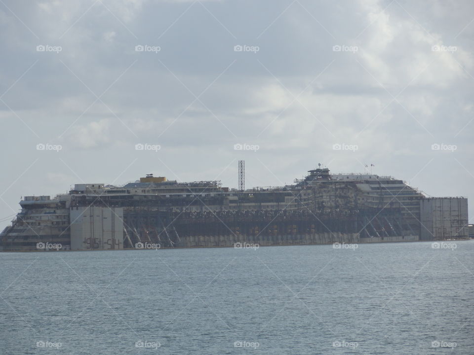 Costa Concordia after sinking