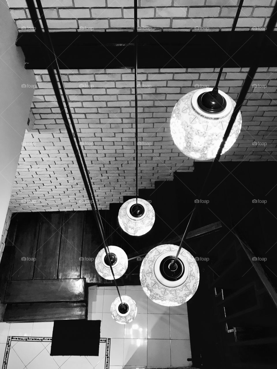 Light shining black and white