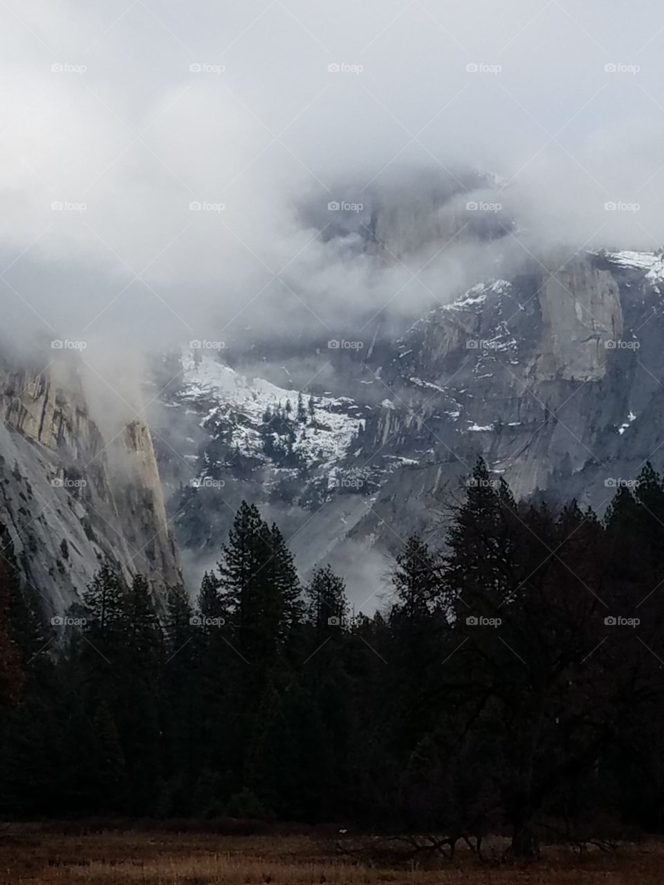 Half Dome in clouds 4
