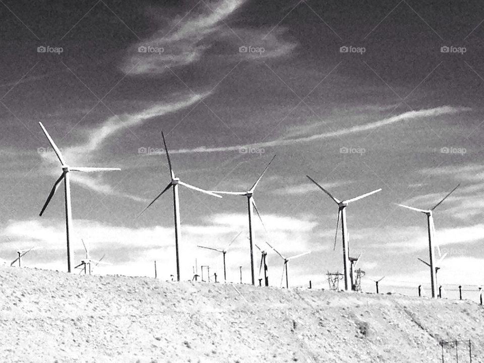 Gray windmills
