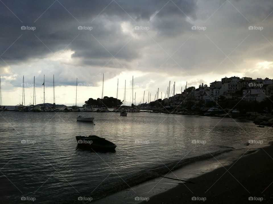 clouds boats weather sea by jeanello