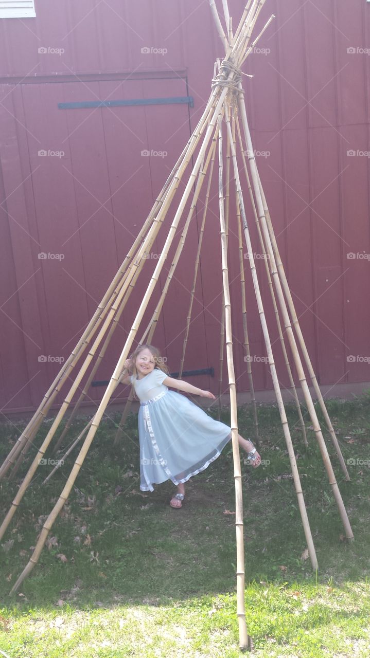 Look at Me. A bamboo teepee