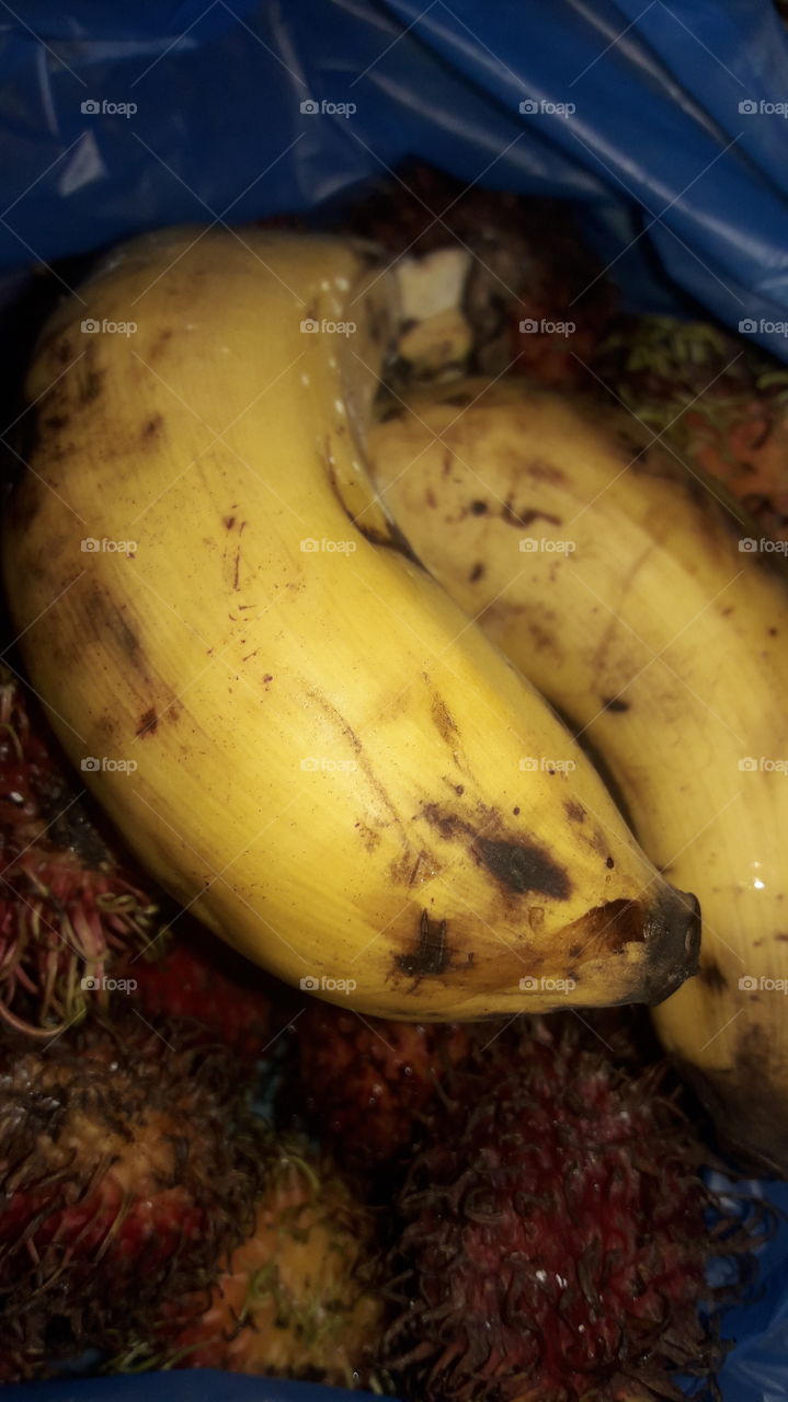 A banana is an edible fruit – botanically a berry – produced by several kinds of large herbaceous flowering plants in the genus Musa. In some countries, bananas used for cooking may be called "plantains", distinguishing them from dessert bananas.