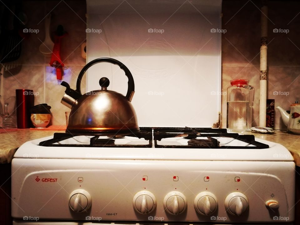 Kettle on the stove