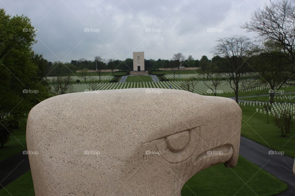 Lorraine American Cemetery, The Bald Eagle looking over the brave men who risked their lives for our freedom