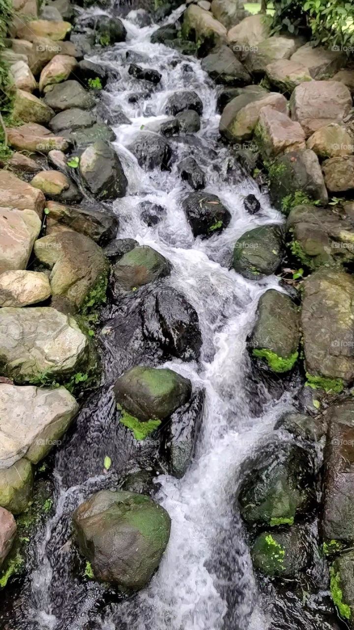 flowing water and rocks