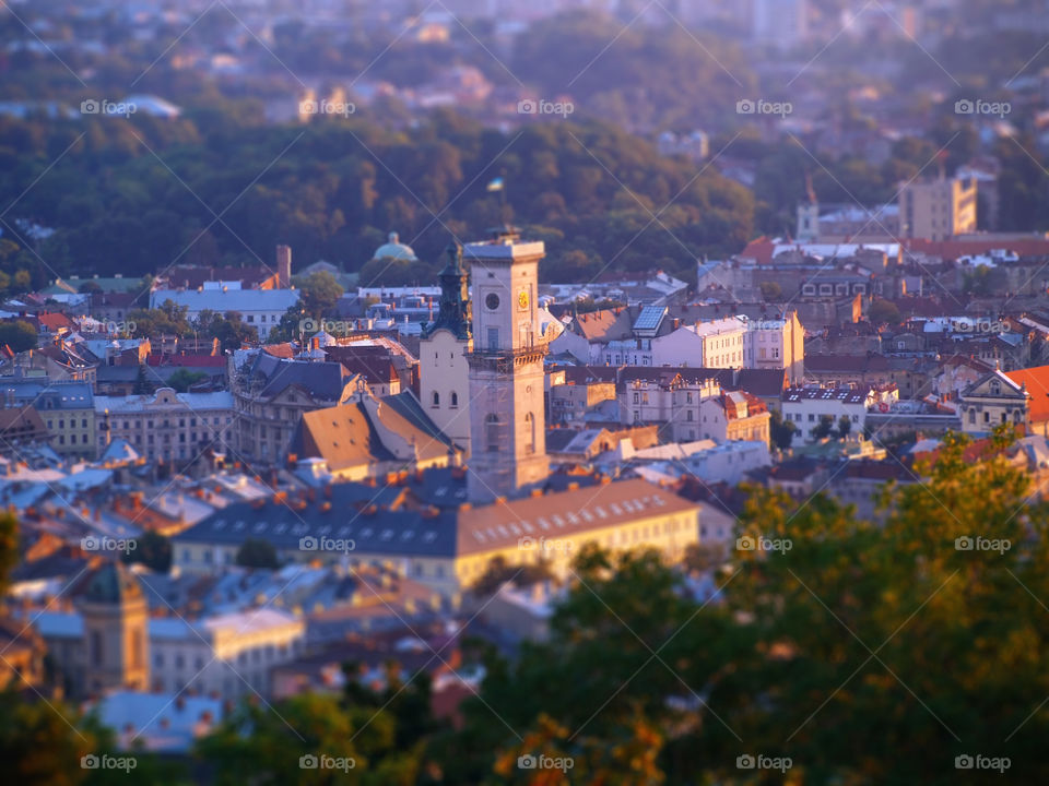 Lviv, Ukraine. Golden hour in Lviv, Ukraine