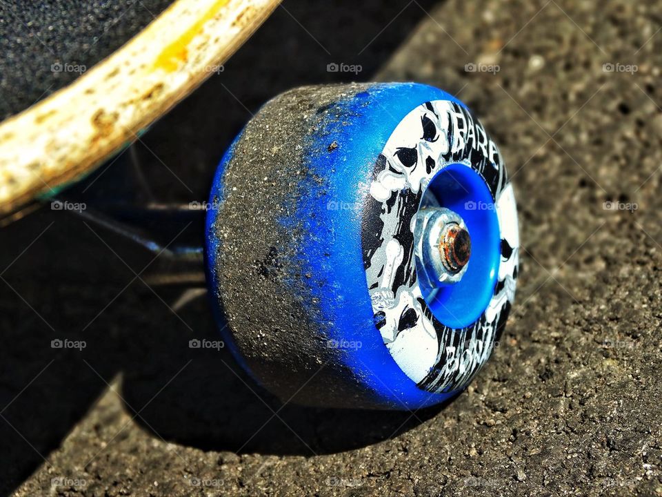 Dirty skateboard wheel