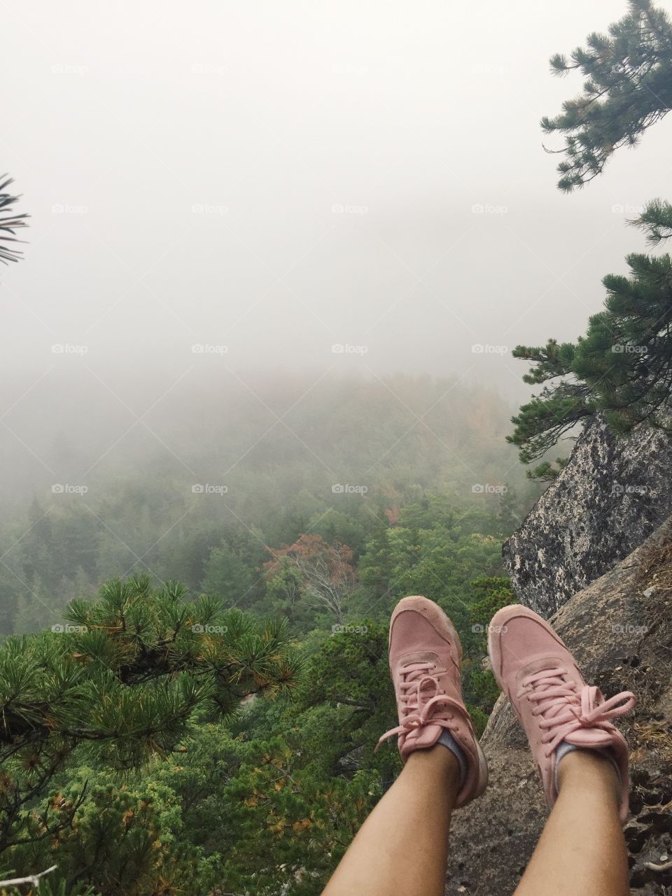 I was hiking on the fog day