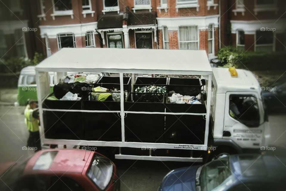 Recycling. Mobile recycling lorry