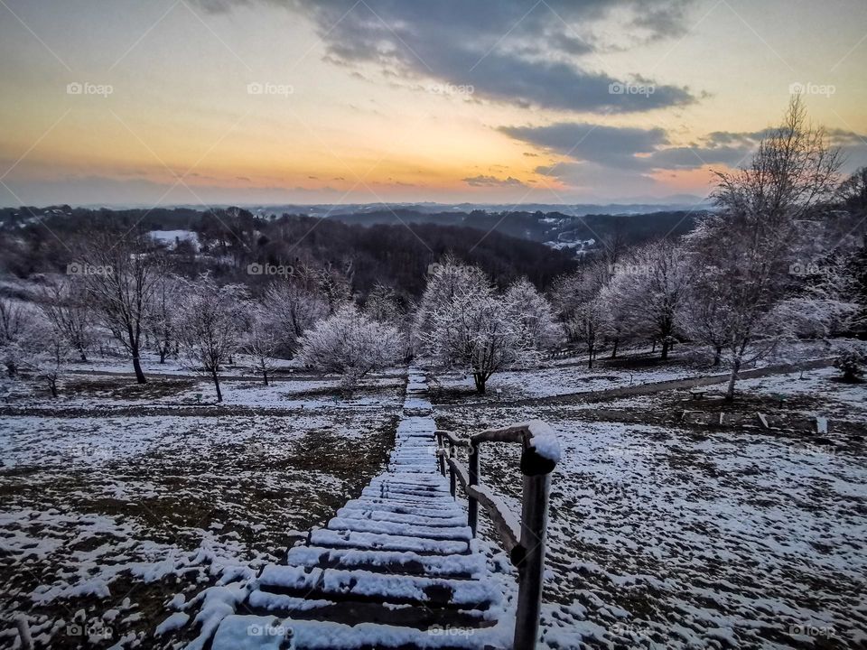 Sunset at Zagorski bregi in Croatia