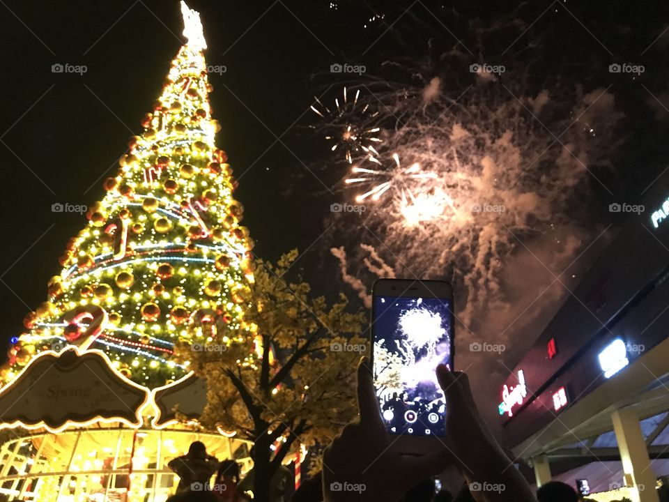 Christmas Tree and Fireworks taken Christmas Day 2017!