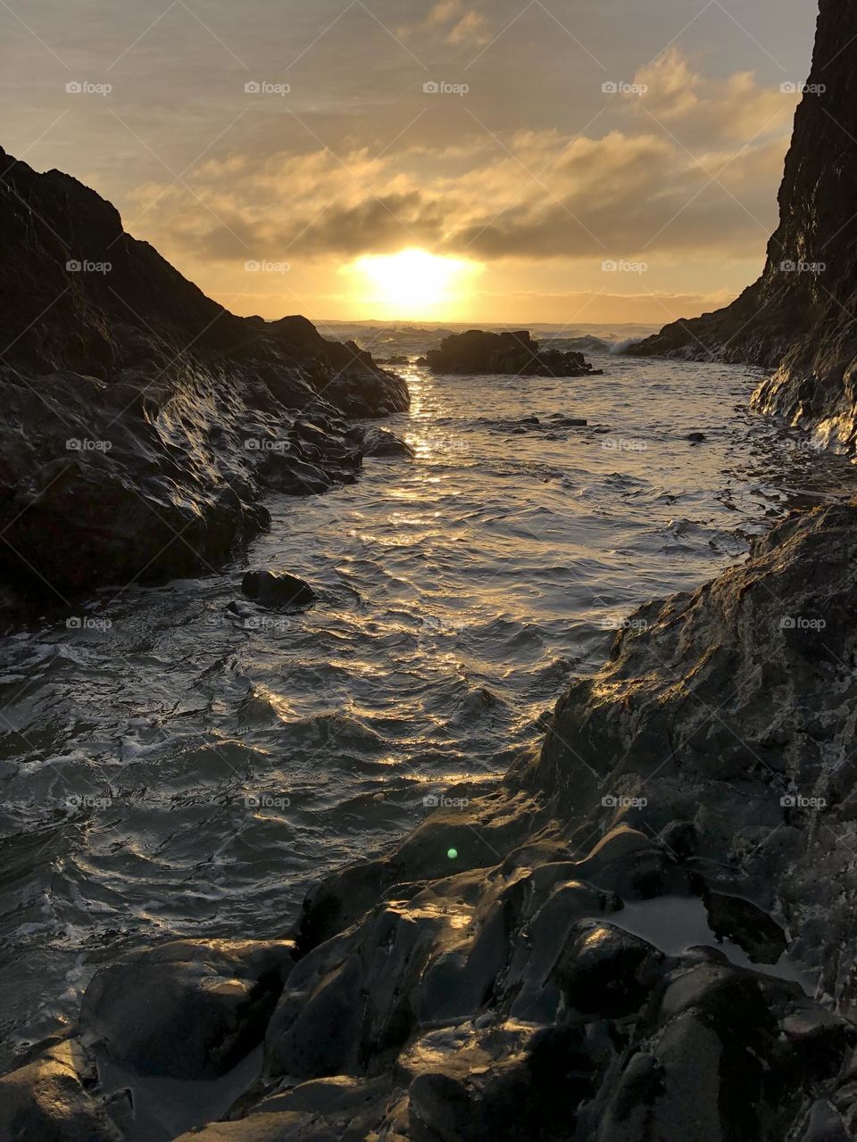 Sunset on the Oregon coast 