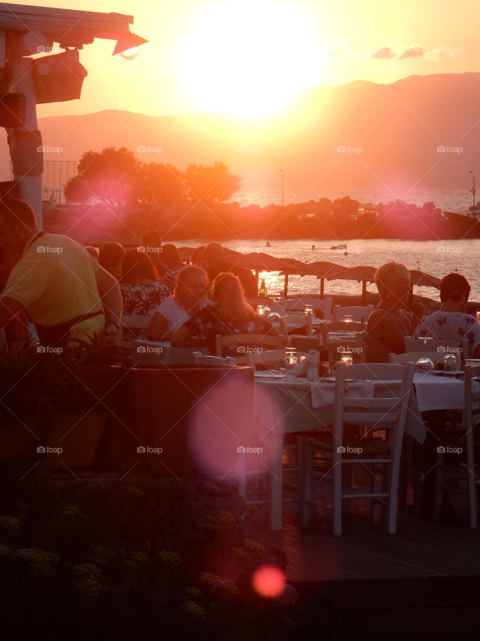 Sunset and the golden hour . Sunset and the golden hour at a beach in Greece 