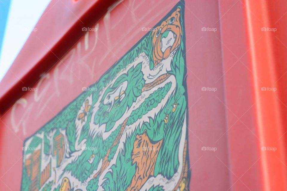 Graffiti on a play structure.