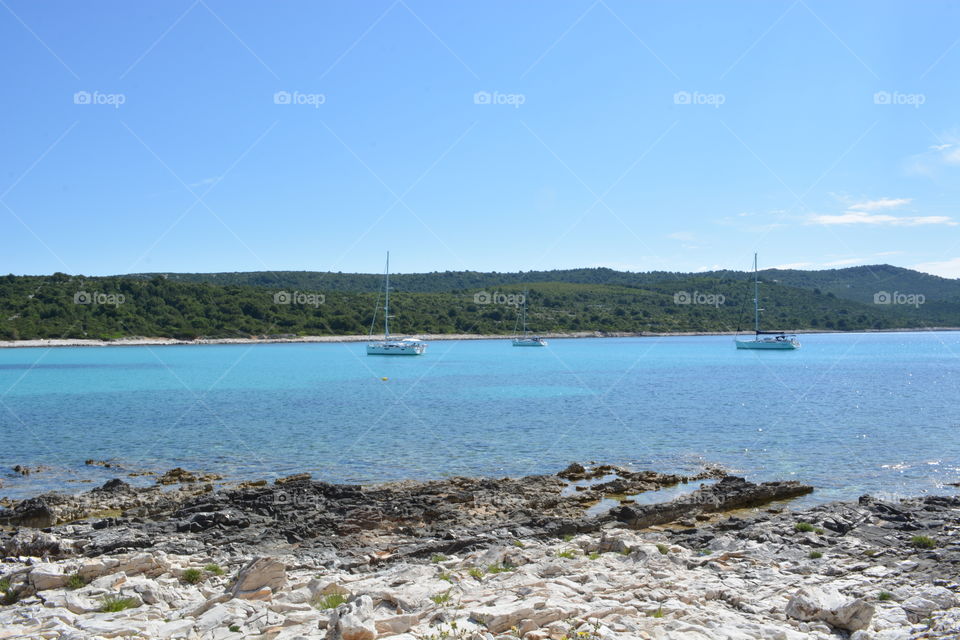 Beautiful beach with a blue sea