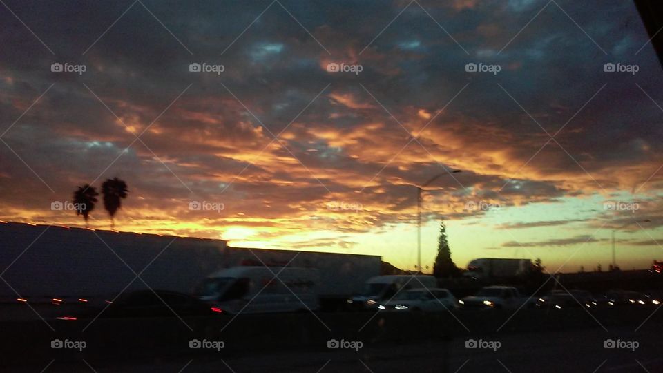 Sunset Over Highway