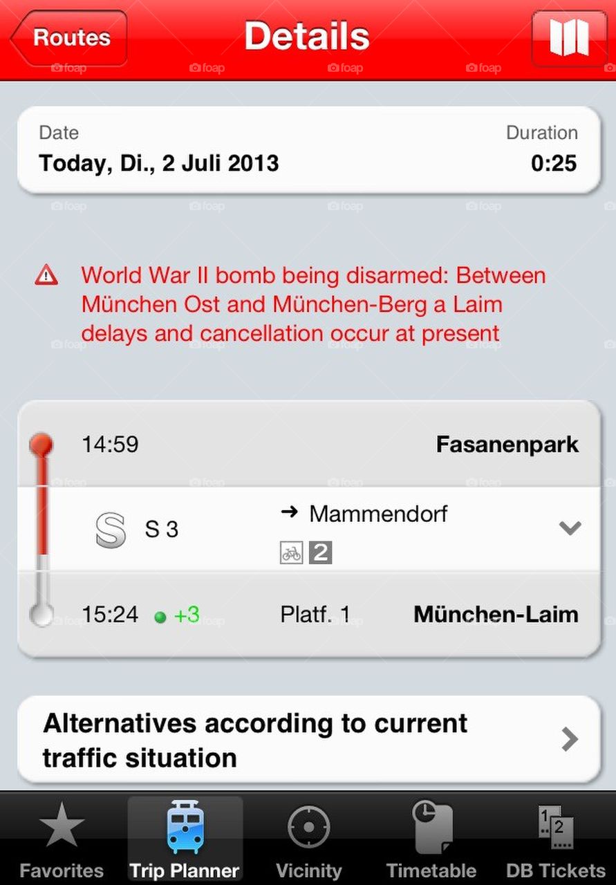 Train delays from WWII bomb